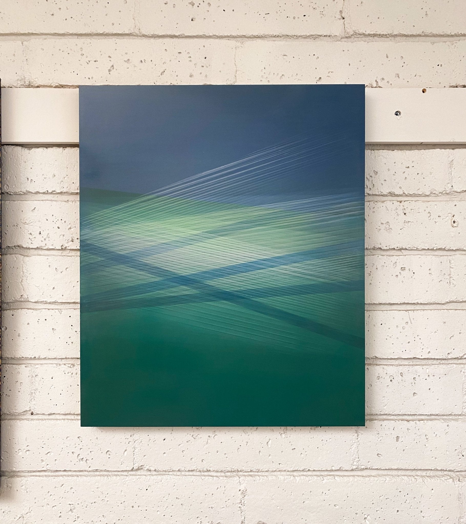 Seascape (Indigo - Turquoise Green) - Bernadette Jiyong Frank - Abstract Painting - Ideelart
