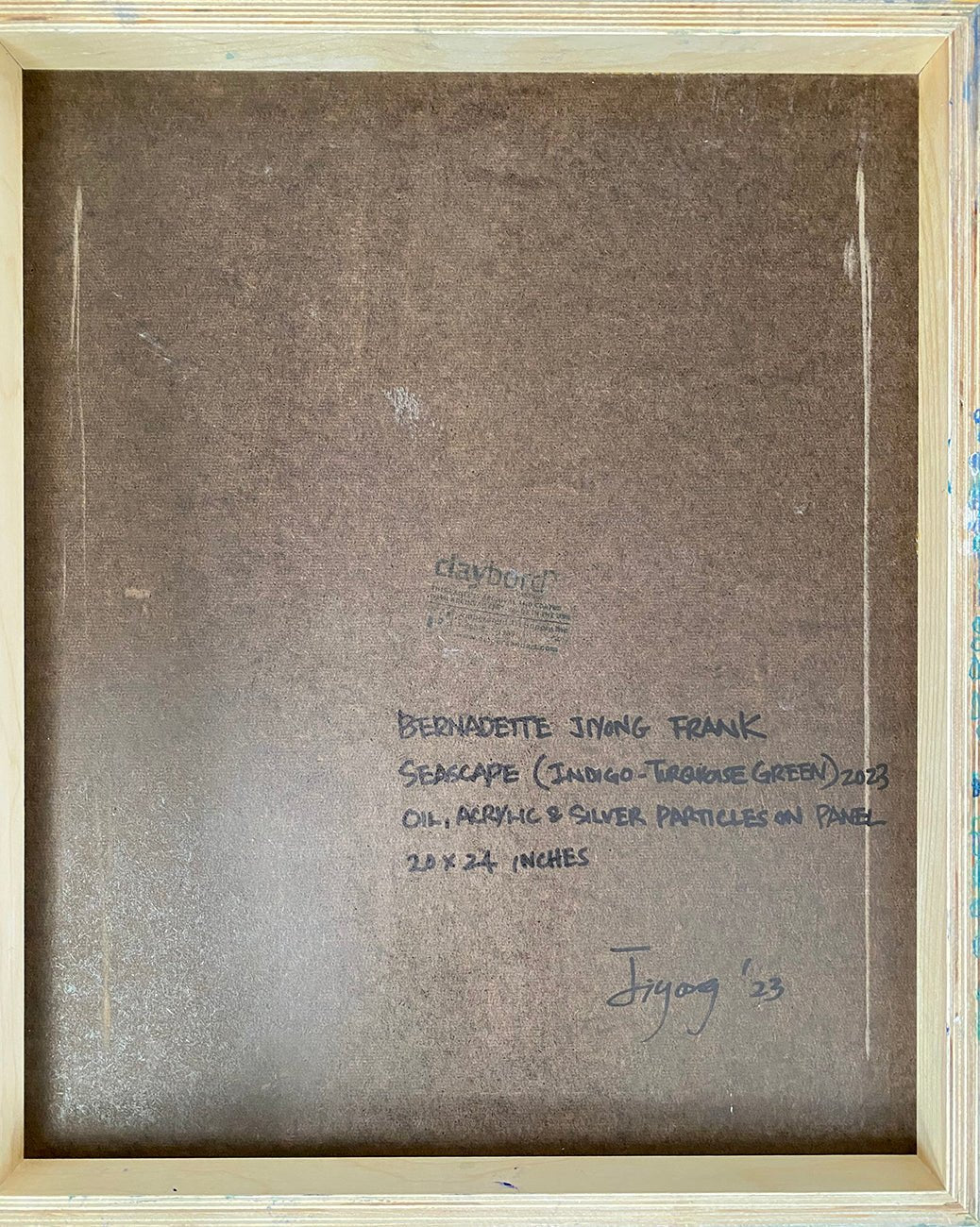 Seascape (Indigo - Turquoise Green) - Bernadette Jiyong Frank - Abstract Painting - Ideelart