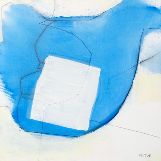 Blue White Line - Xanda McCagg - Abstract Painting - Ideelart