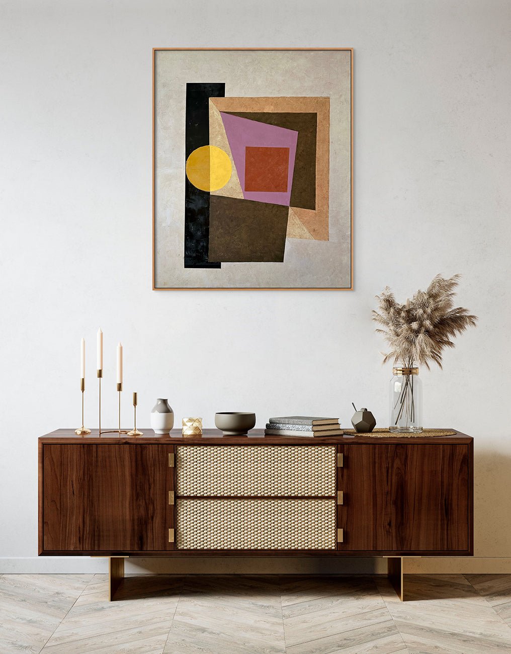 Meeting Point (Barn Red) - Jeremy Annear - Abstract Painting - Ideelart