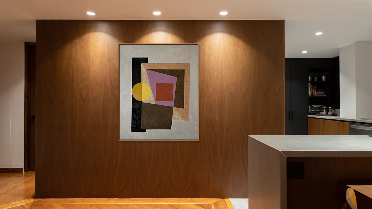 Meeting Point (Barn Red) - Jeremy Annear - Abstract Painting - Ideelart