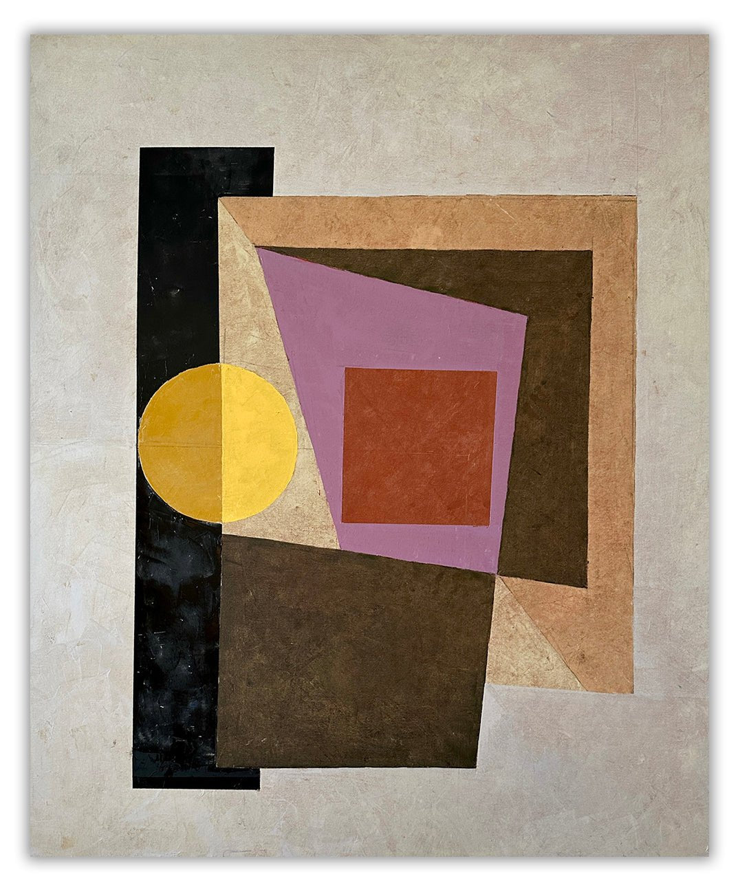 Meeting Point (Barn Red) - Jeremy Annear - Abstract Painting - Ideelart