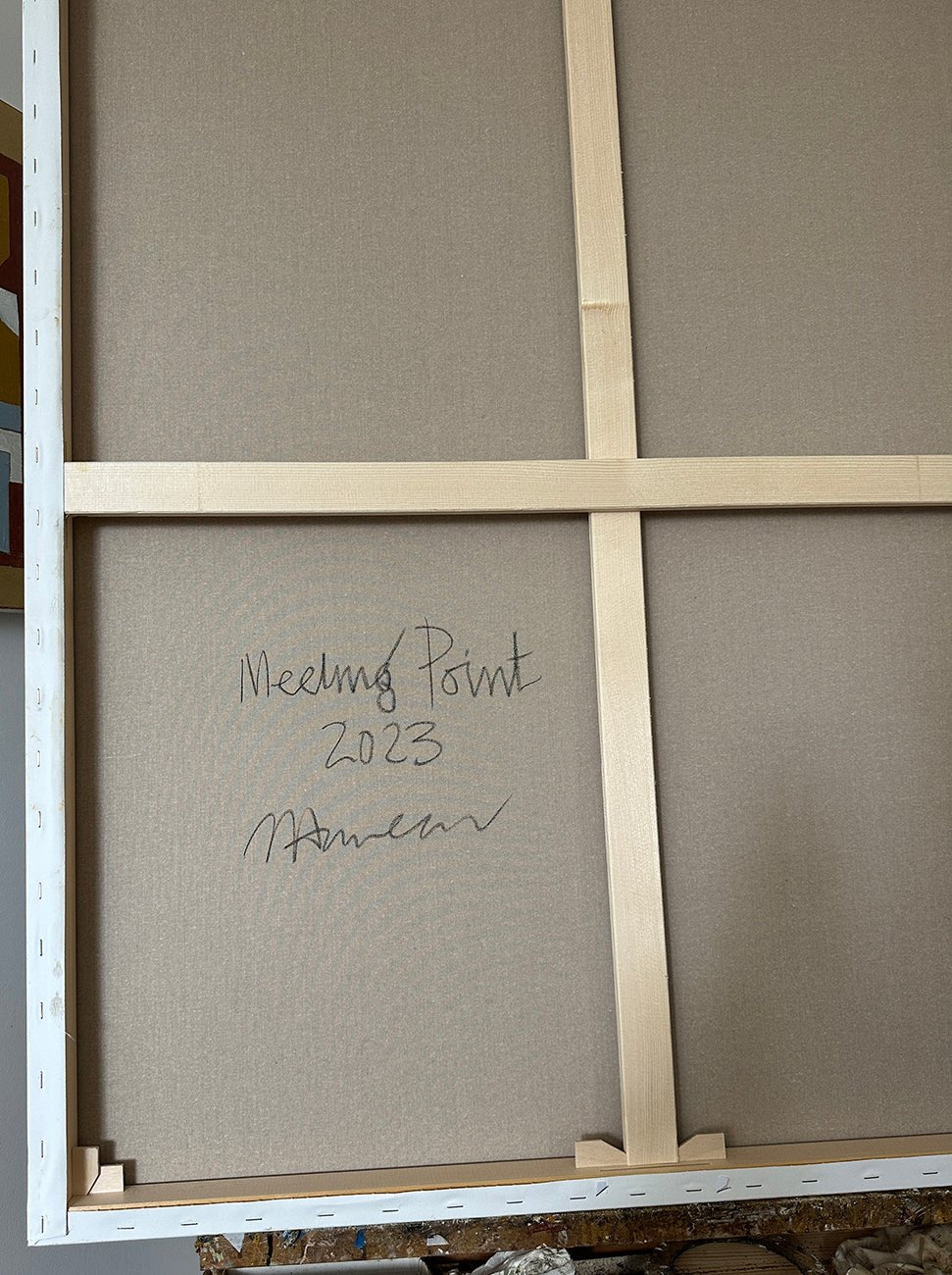 Meeting Point (Barn Red) - Jeremy Annear - Abstract Painting - Ideelart