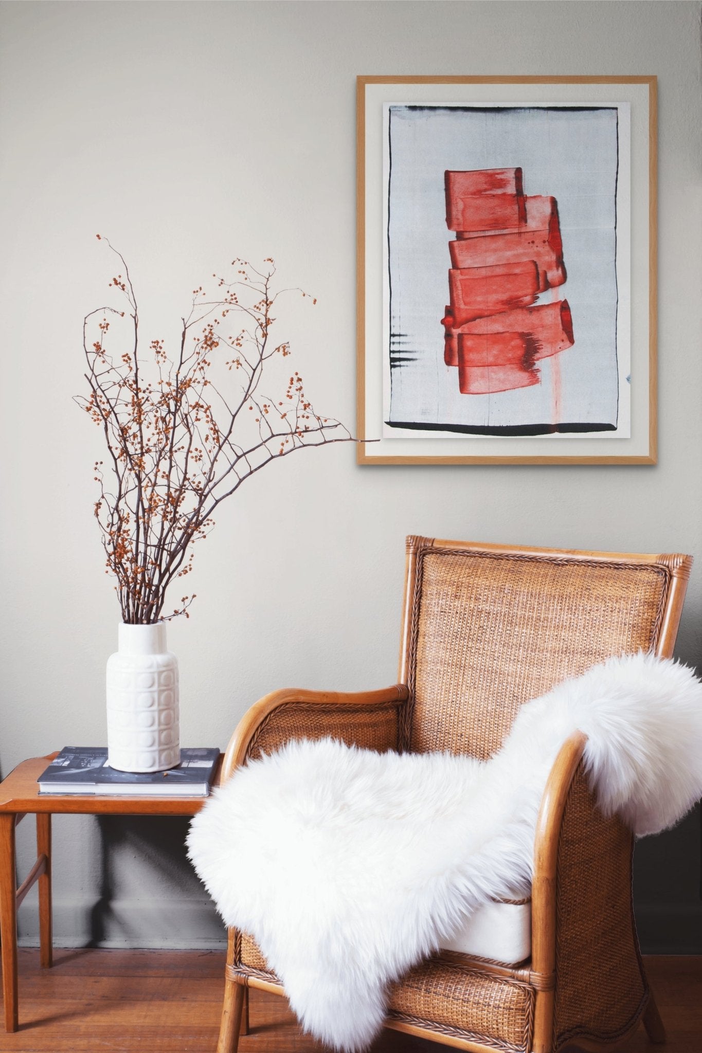 Soft red 1 - Emma Godebska - Abstract Painting - Ideelart