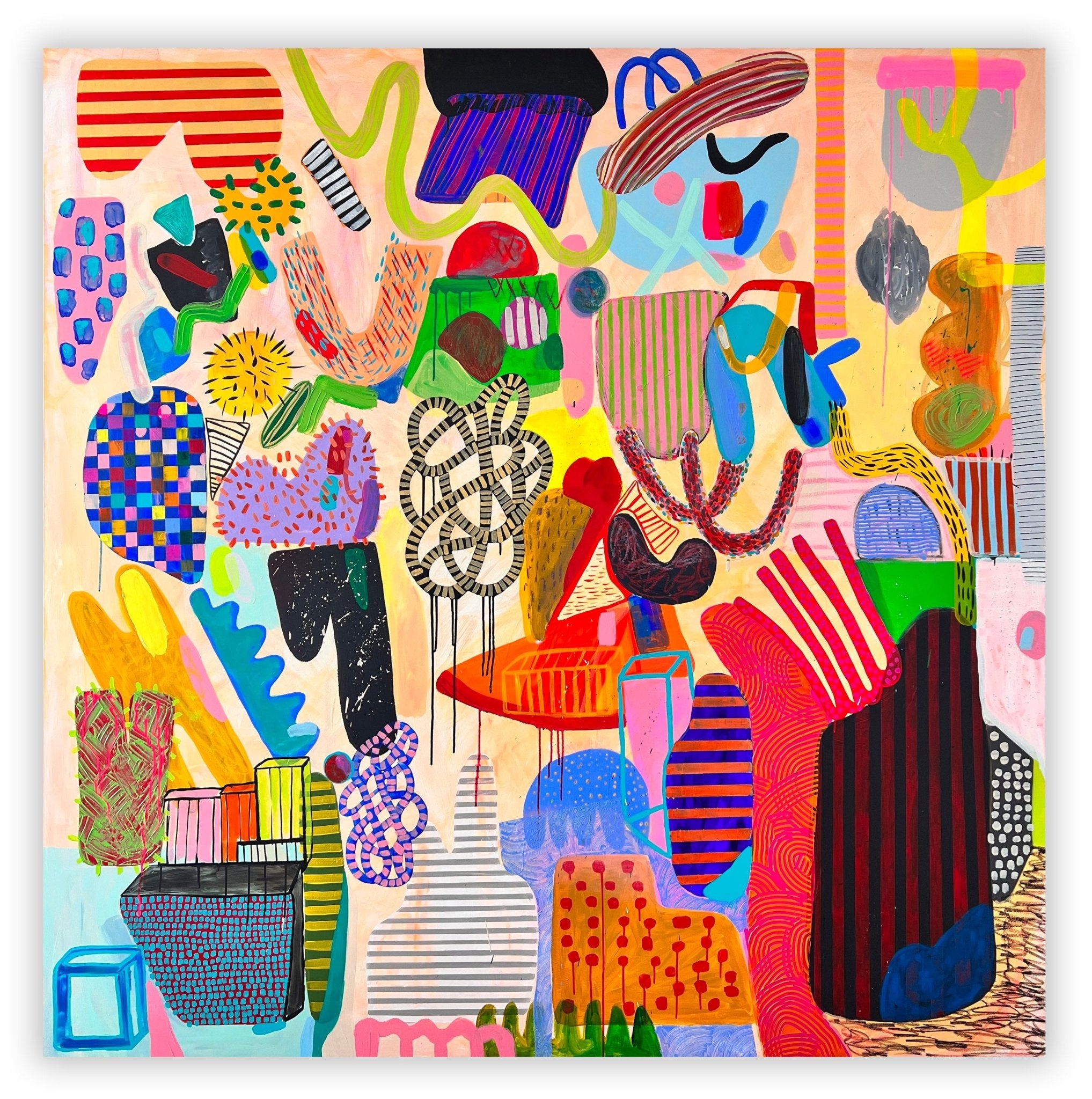 Small talk geometry - Daniela Marin - Abstract Painting - Ideelart