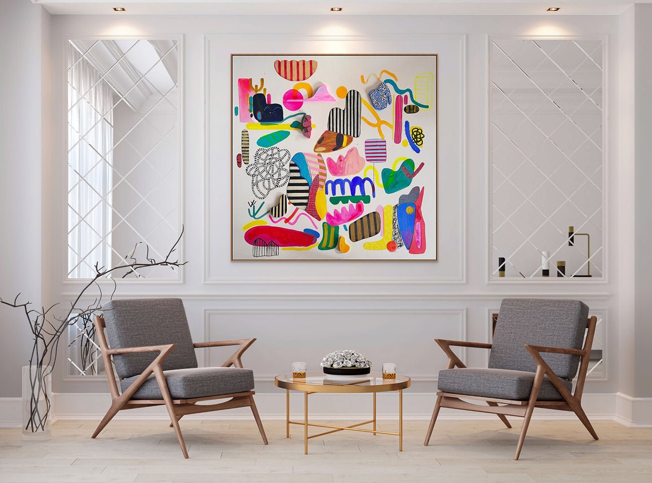 Refuge from an inhabited desert - Daniela Marin - Abstract Painting - Ideelart