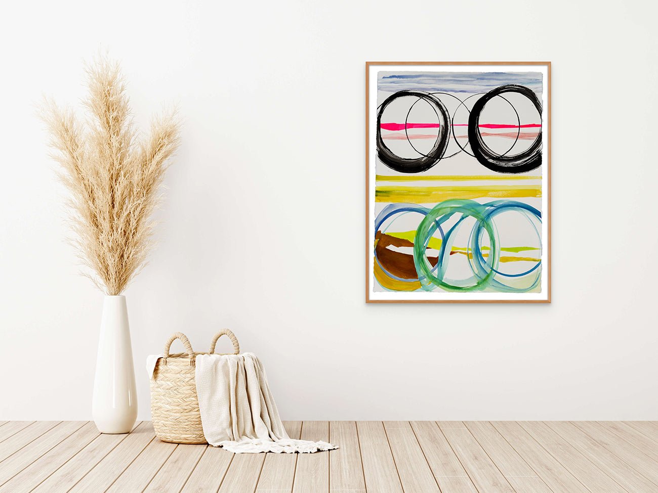Circles And Lines - Laura Newman - Abstract Painting - Ideelart