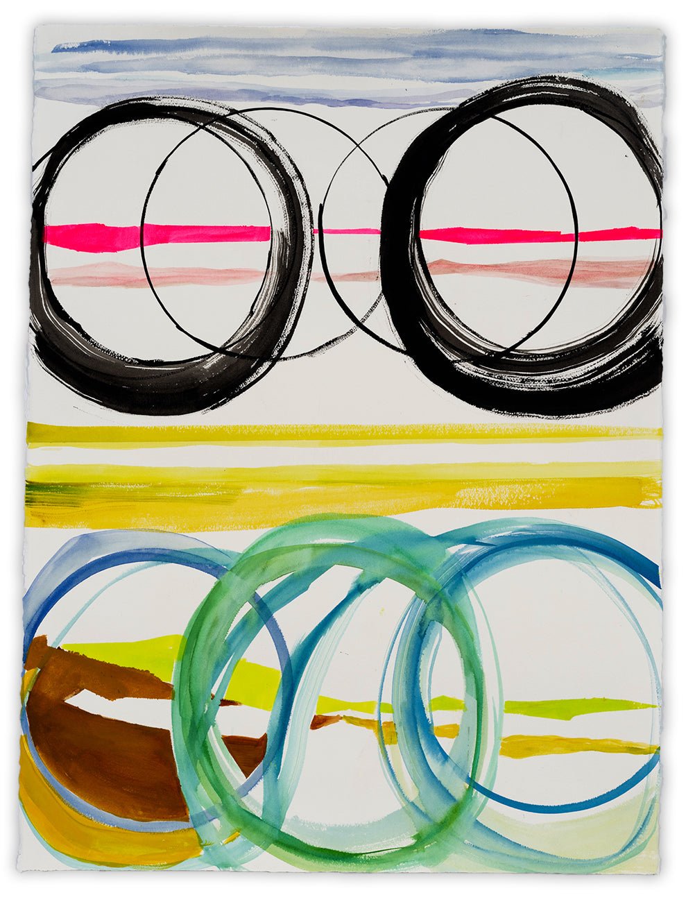 Circles And Lines - Laura Newman - Abstract Painting - Ideelart