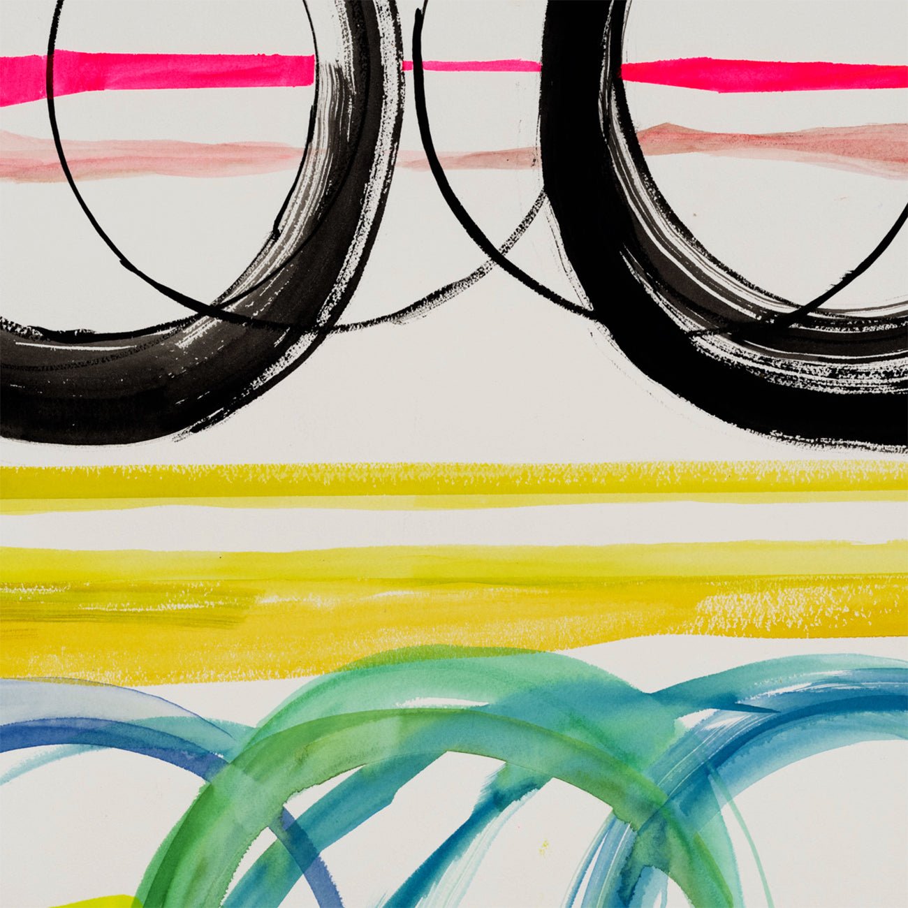 Circles And Lines - Laura Newman - Abstract Painting - Ideelart