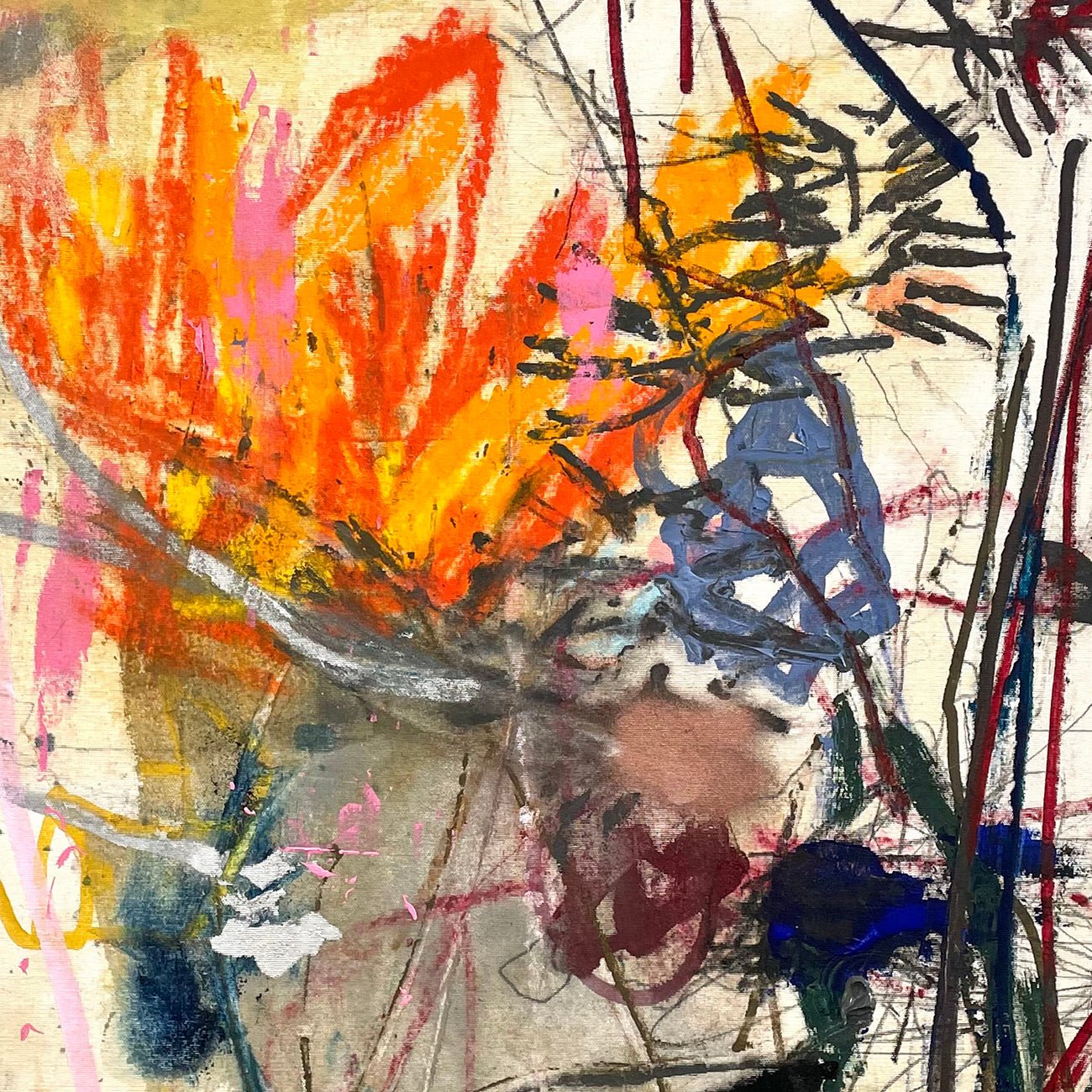 Brush Fires - Ludovic Dervillez - Abstract Painting - Ideelart