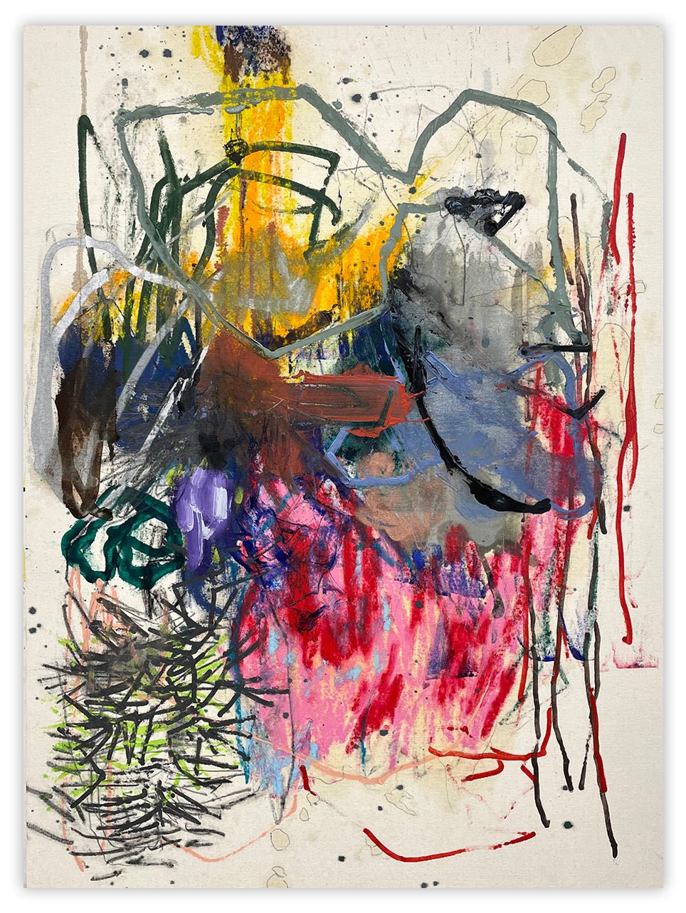 Chicken Man - Ludovic Dervillez - Abstract Painting - Ideelart