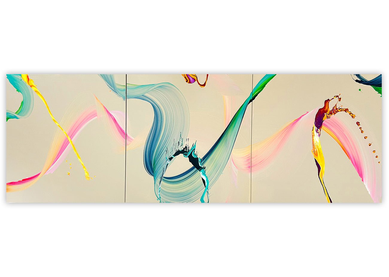 For Ever, Together (Triptych) - Nikolaos Schizas - Abstract Painting - Ideelart
