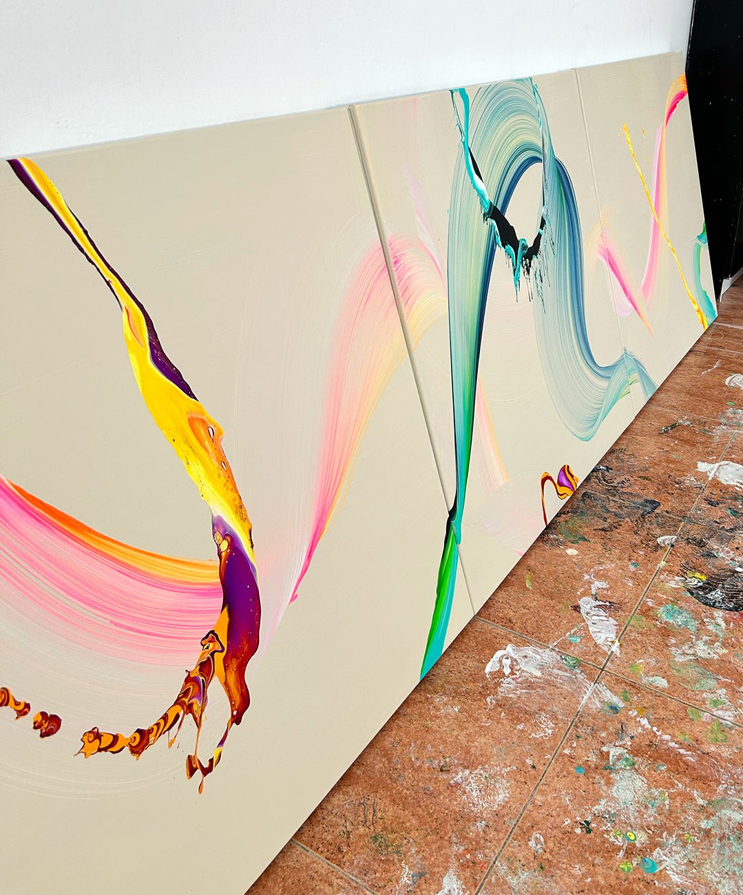 For Ever, Together (Triptych) - Nikolaos Schizas - Abstract Painting - Ideelart