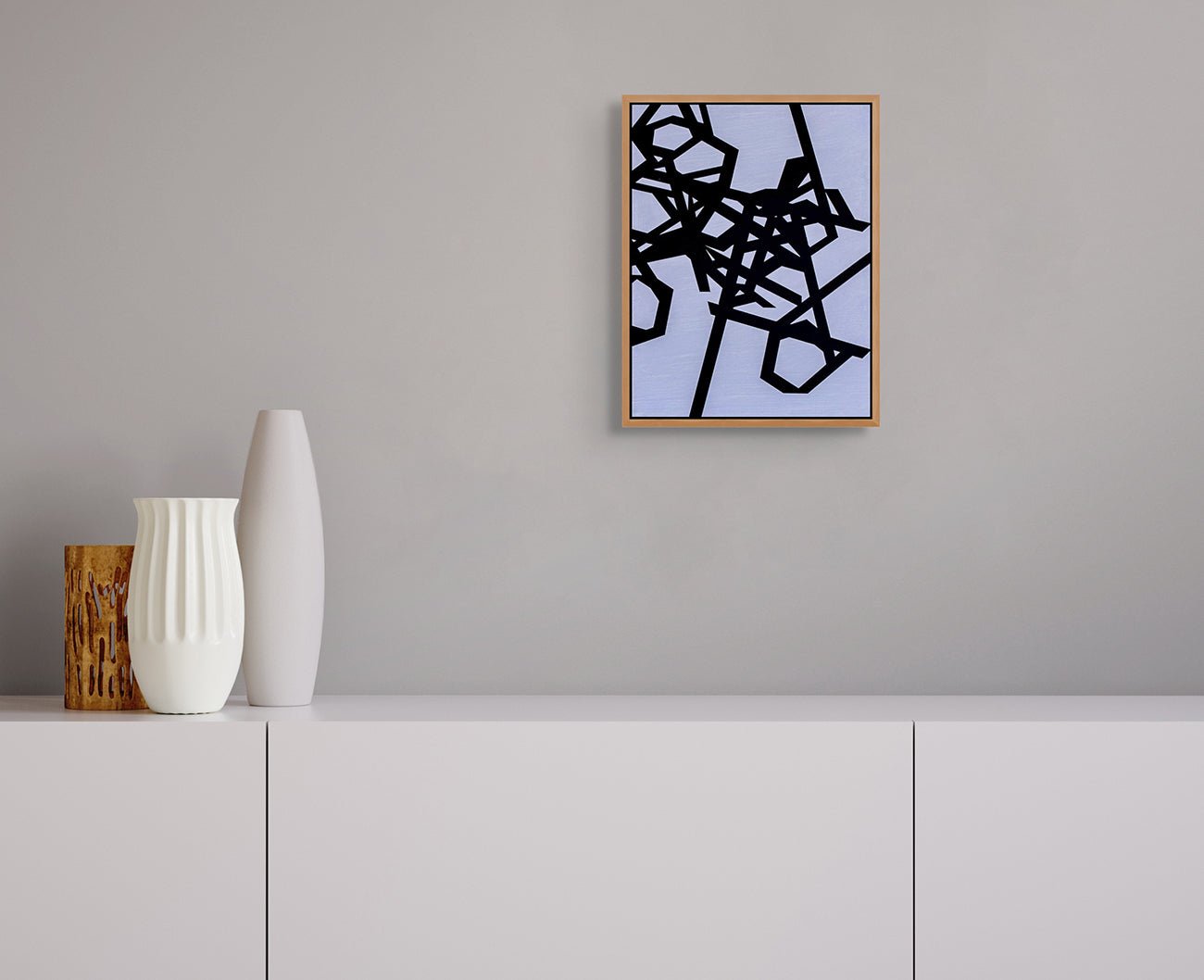 Untitled 2023 (black - purple) - Jasper van der Graaf - Abstract Painting - Ideelart