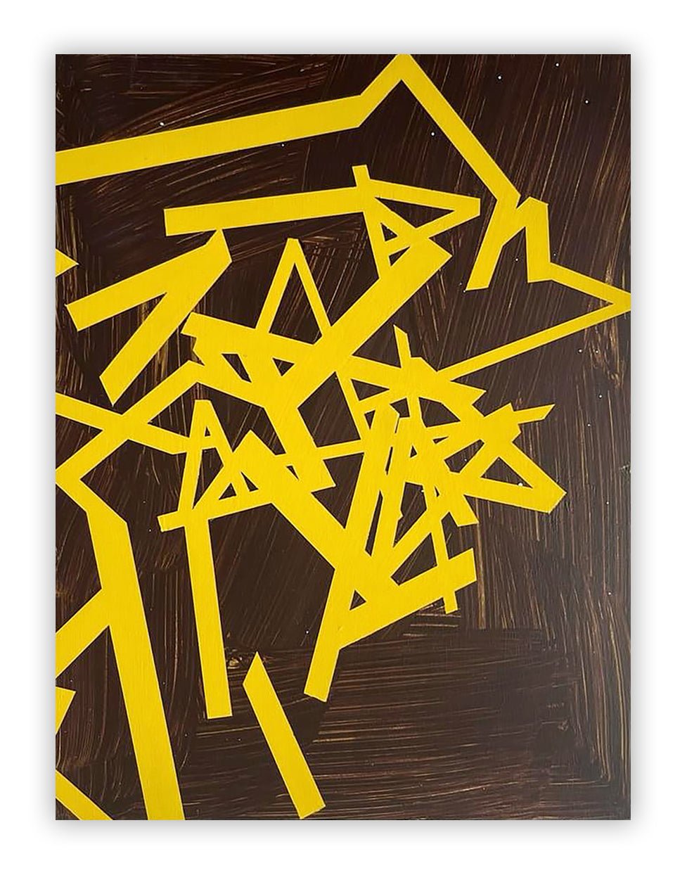 Untitled 2024 (yellow - brown) - Jasper van der Graaf - Abstract Painting - Ideelart