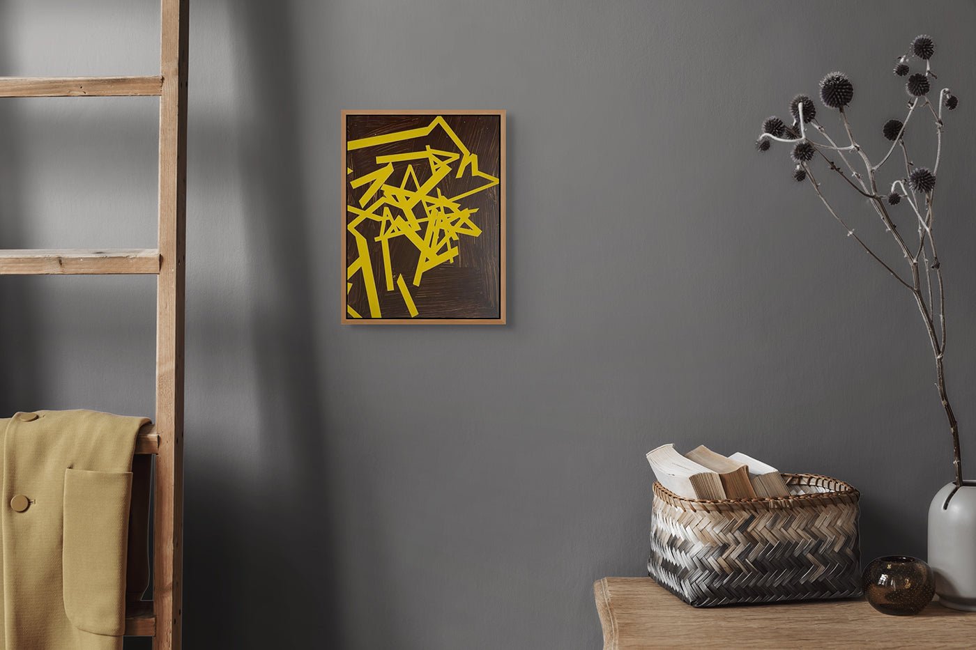 Untitled 2024 (yellow - brown) - Jasper van der Graaf - Abstract Painting - Ideelart