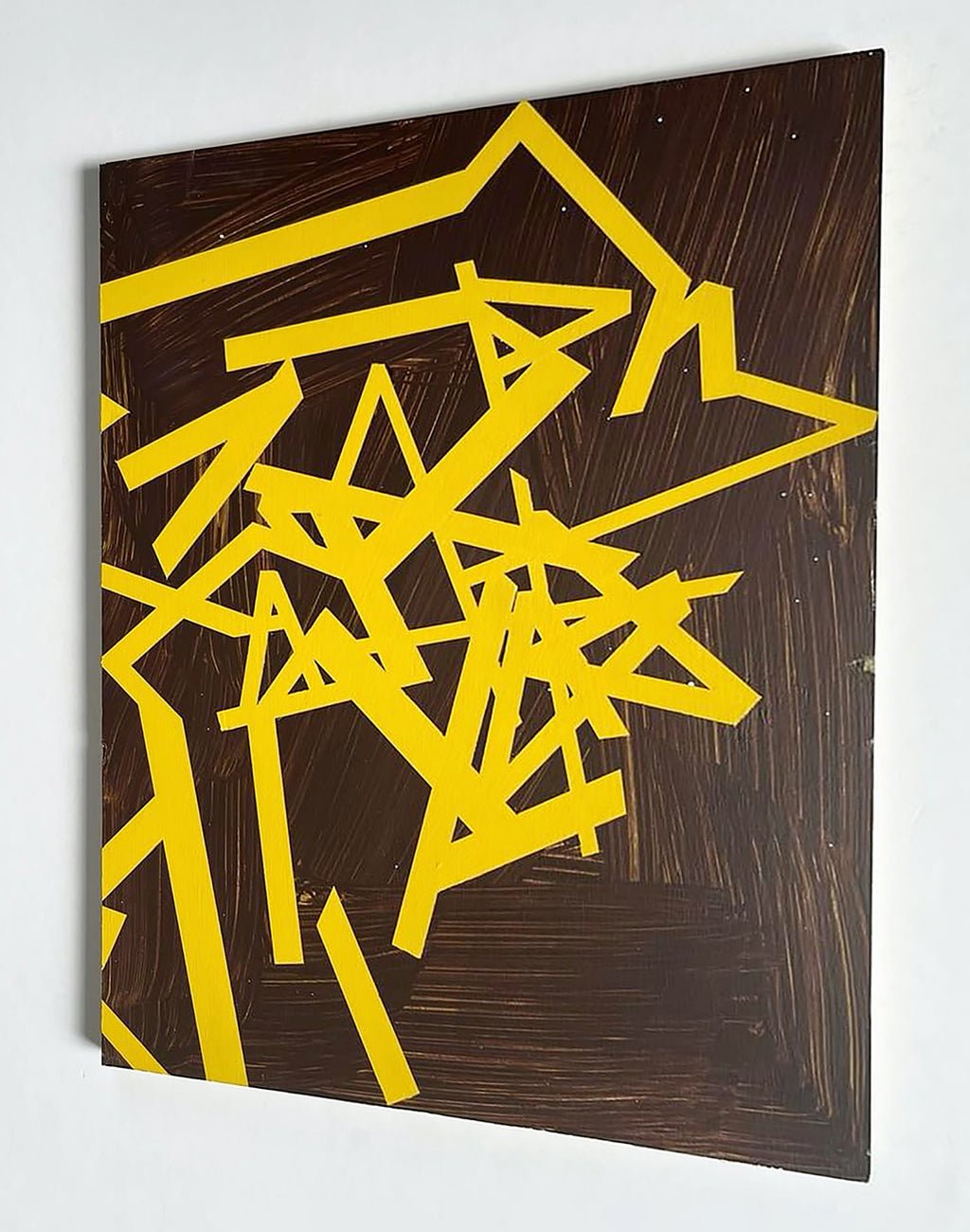 Untitled 2024 (yellow - brown) - Jasper van der Graaf - Abstract Painting - Ideelart