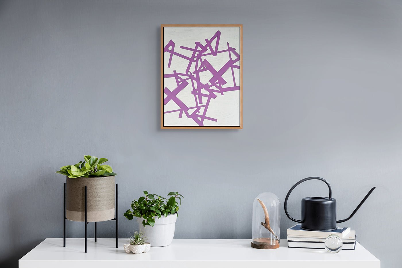 Untitled 2024 (purple - white) - Jasper van der Graaf - Abstract Painting - Ideelart