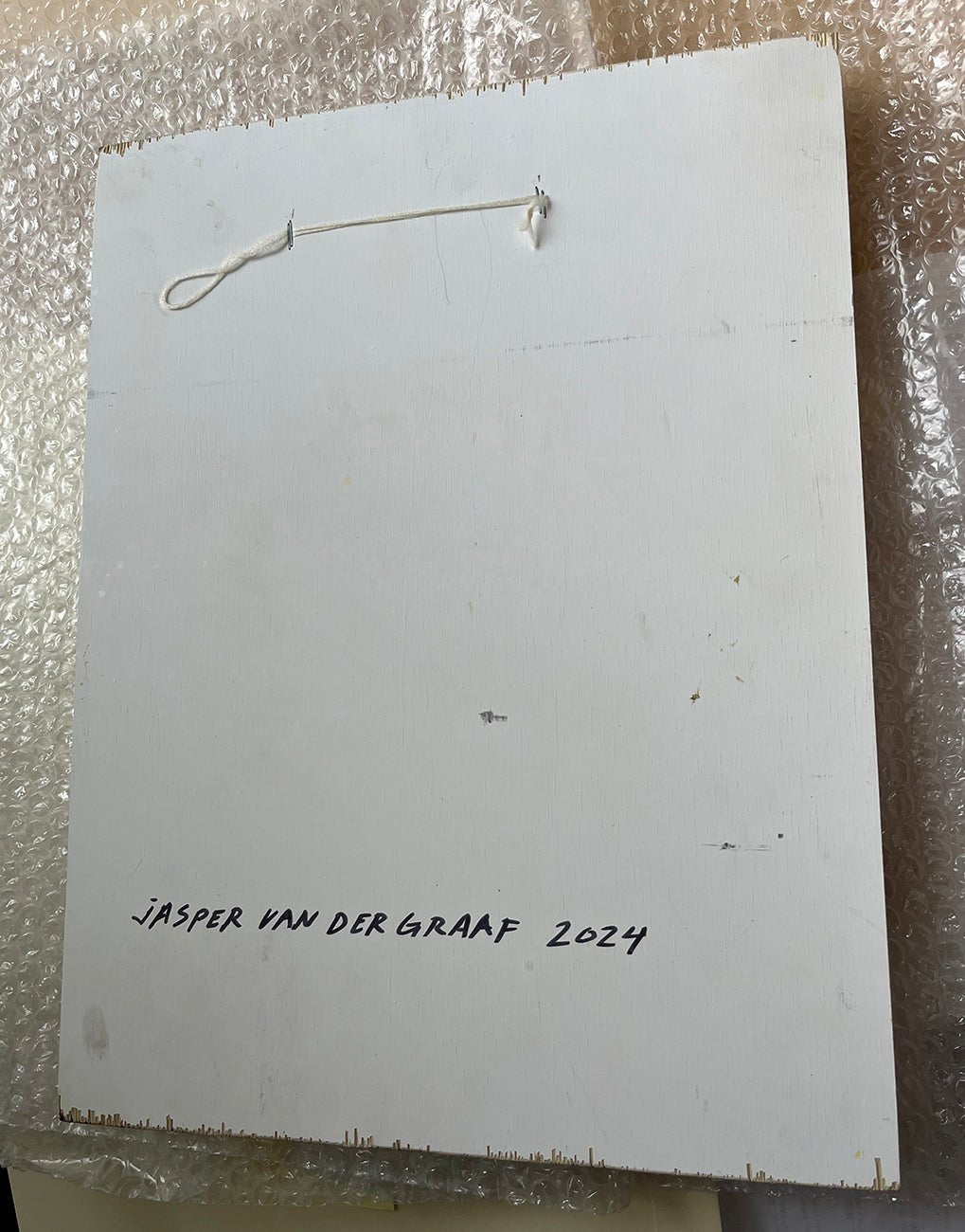 Untitled 2024 (purple - white) - Jasper van der Graaf - Abstract Painting - Ideelart