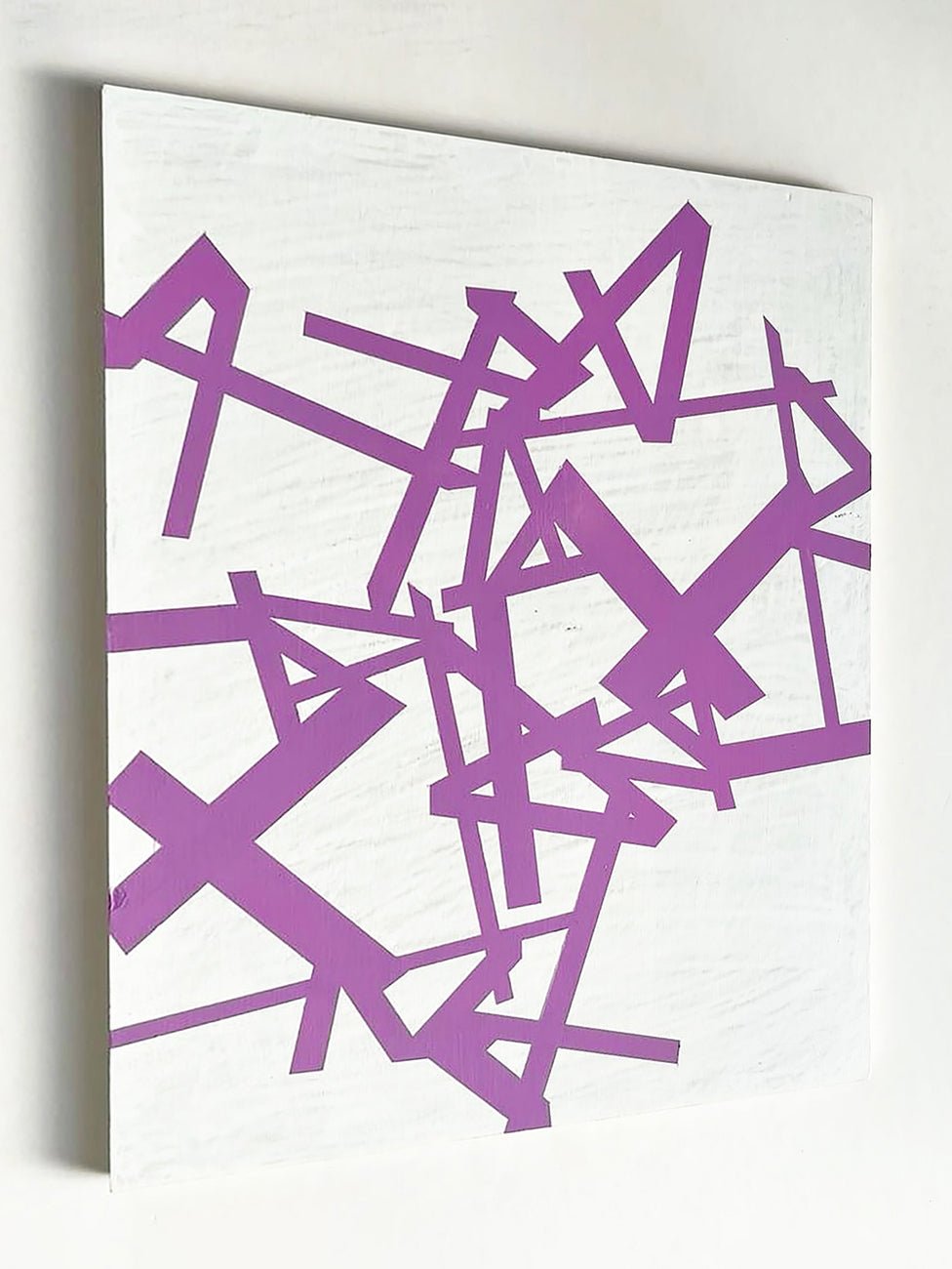 Untitled 2024 (purple - white) - Jasper van der Graaf - Abstract Painting - Ideelart