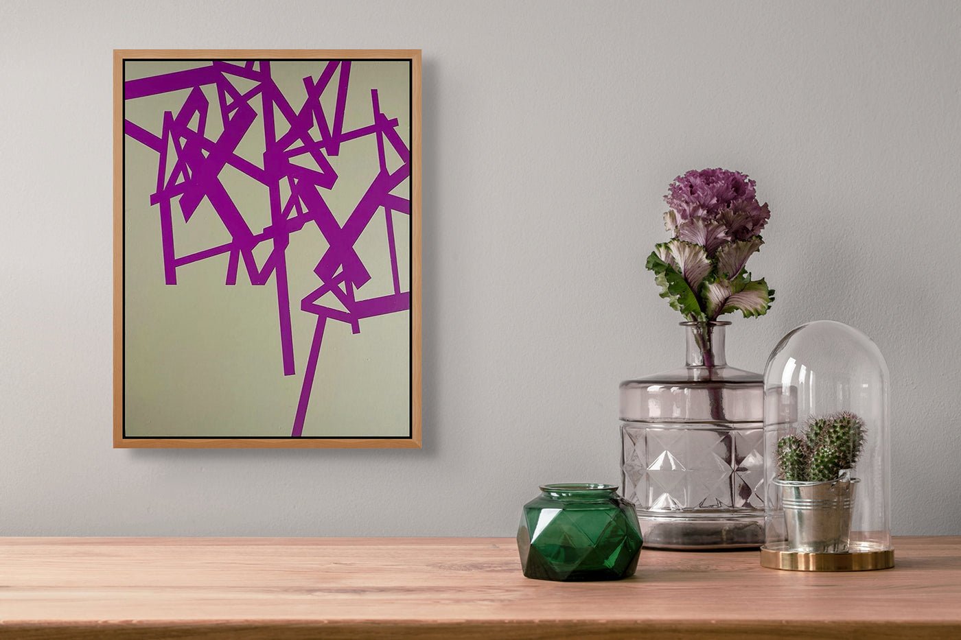 Untitled 2024 (purple - beige) - Jasper van der Graaf - Abstract Painting - Ideelart