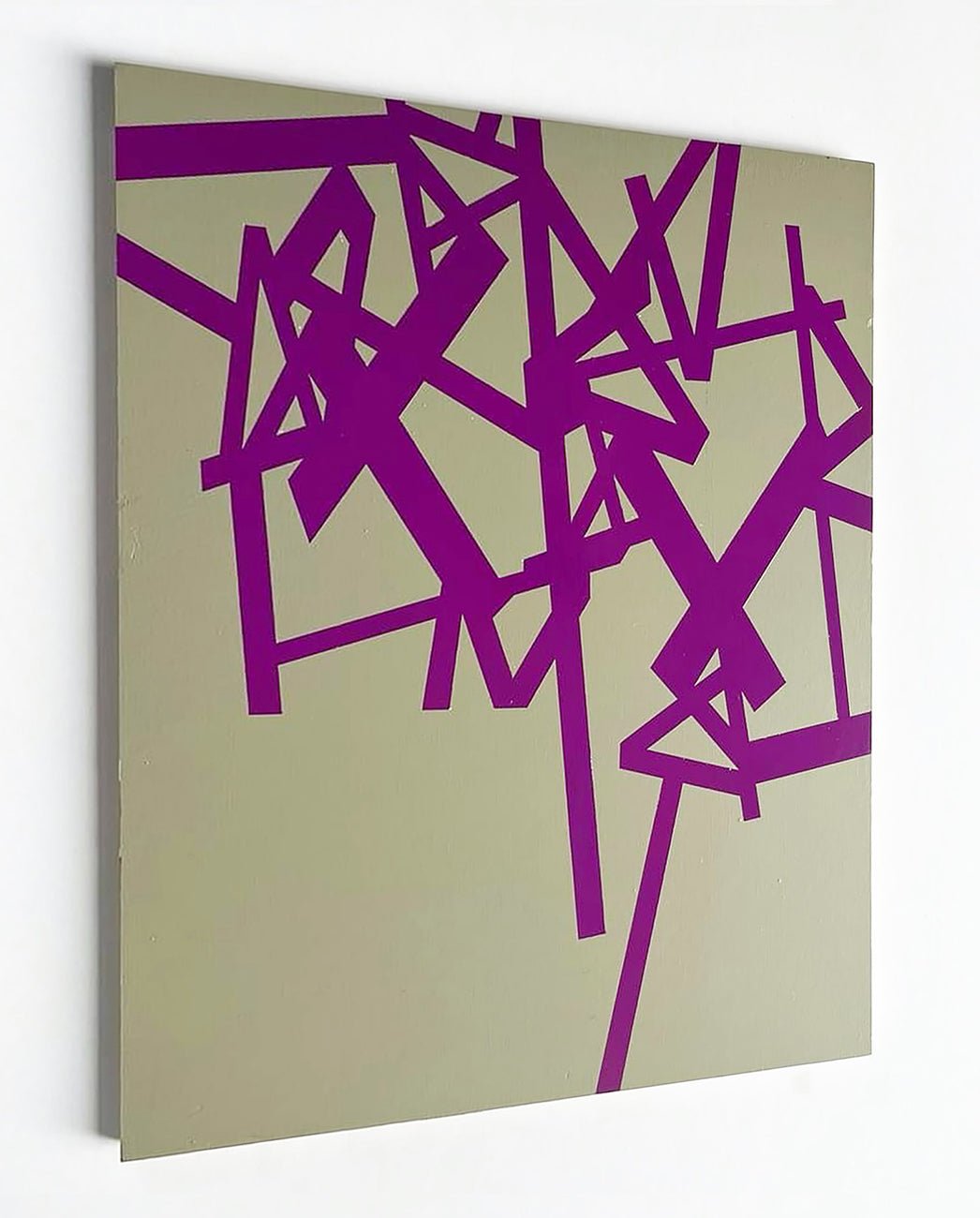 Untitled 2024 (purple - beige) - Jasper van der Graaf - Abstract Painting - Ideelart