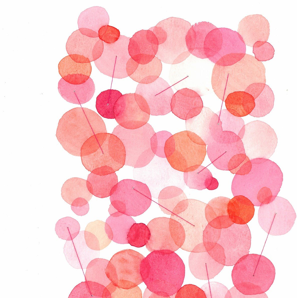Pink and red dots - Holly Miller - Abstract Painting - Ideelart