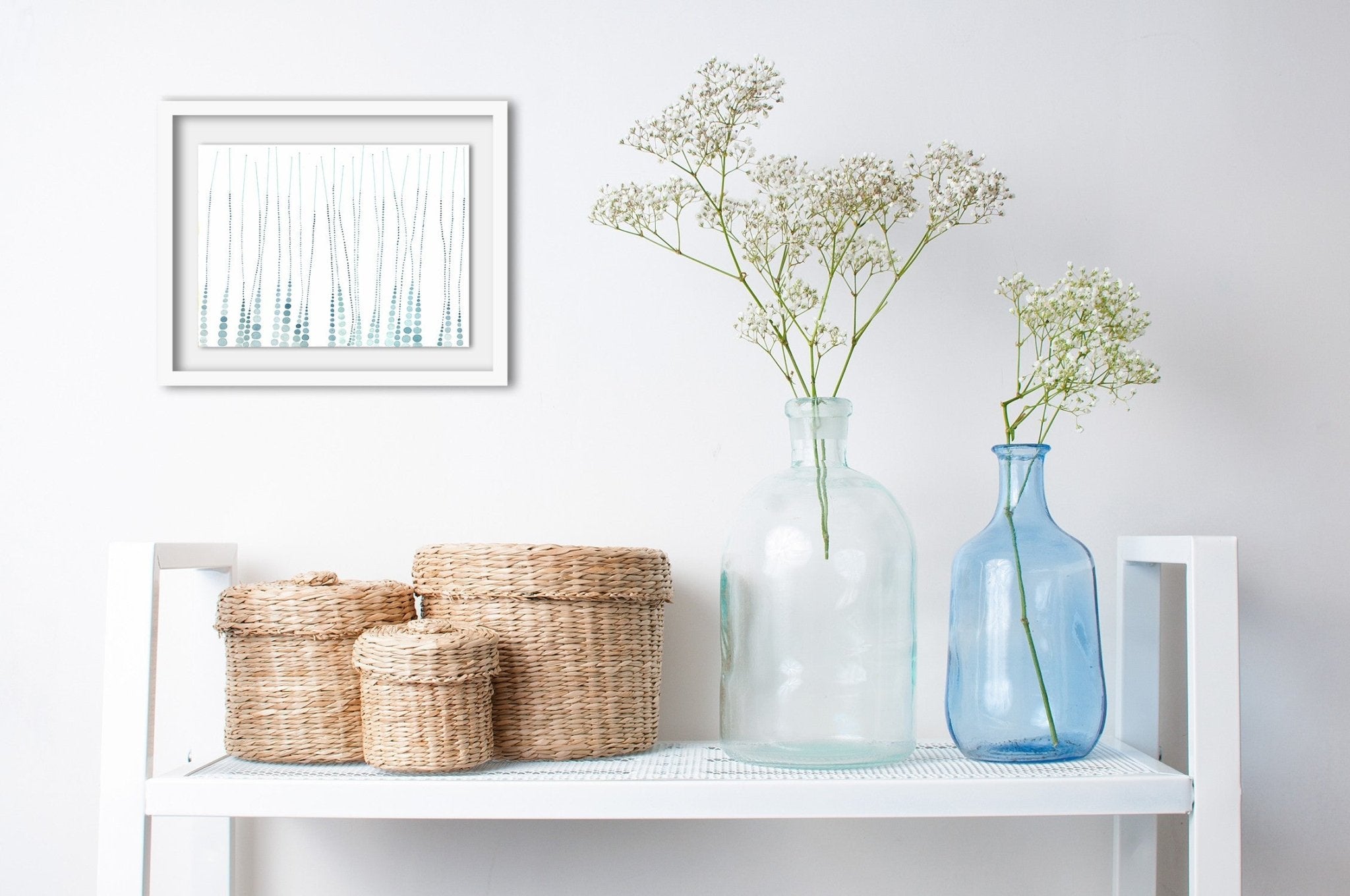 Blue water dots - Holly Miller - Abstract Painting - Ideelart