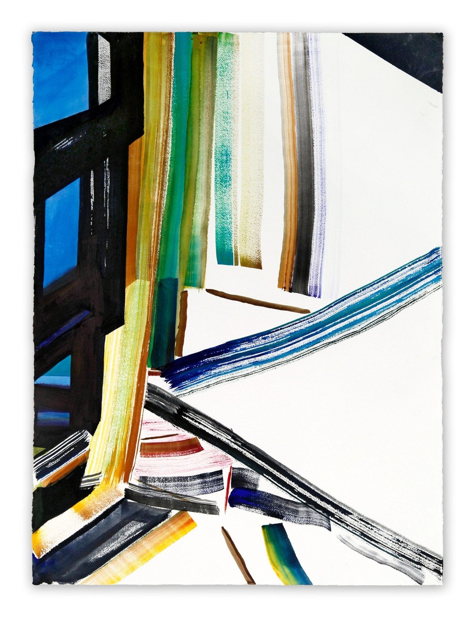 Drybrush with Building - Laura Newman - Abstract Painting - Ideelart