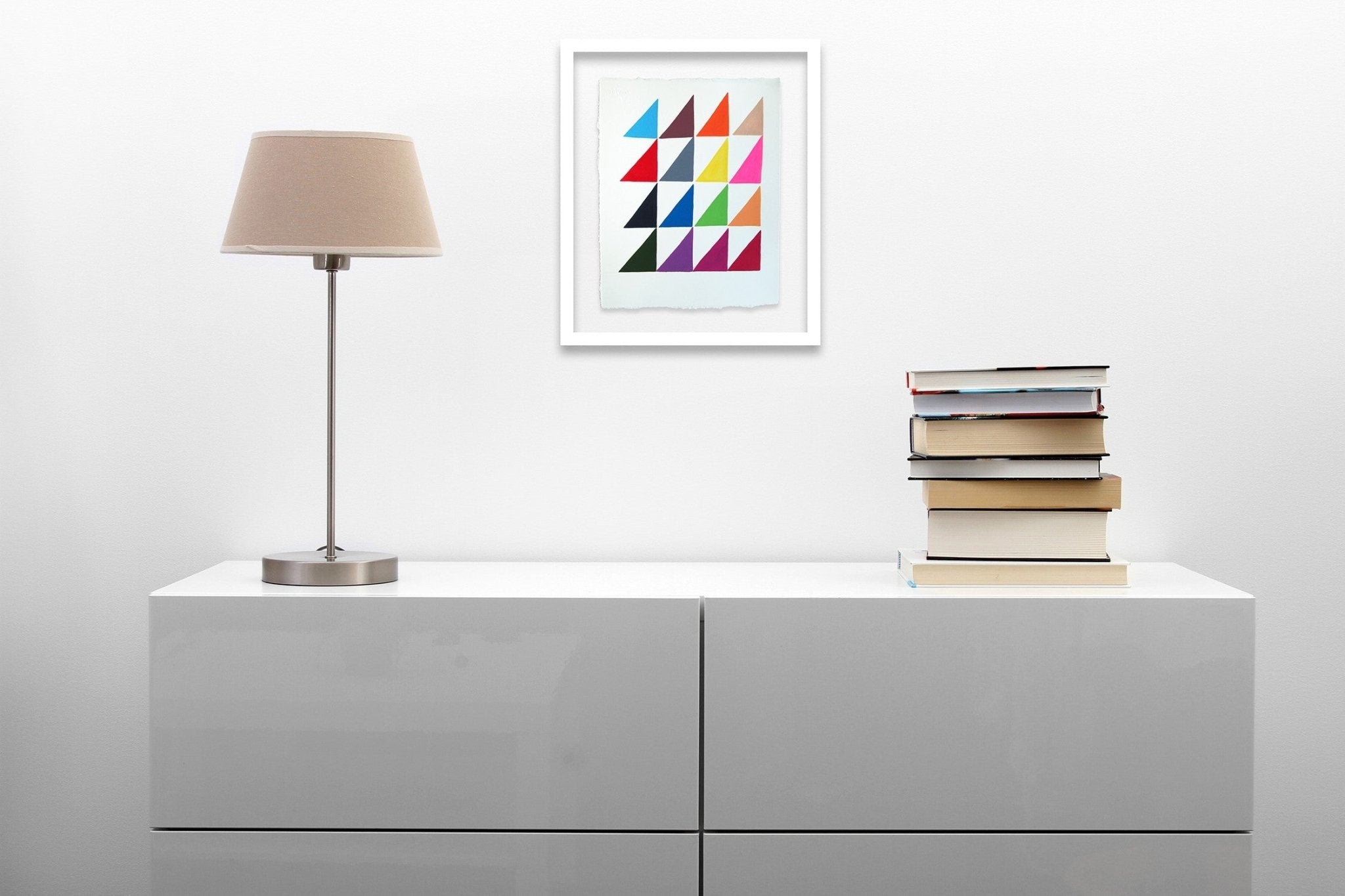 16 Small Triangles - Jessica Snow - Abstract Painting - Ideelart