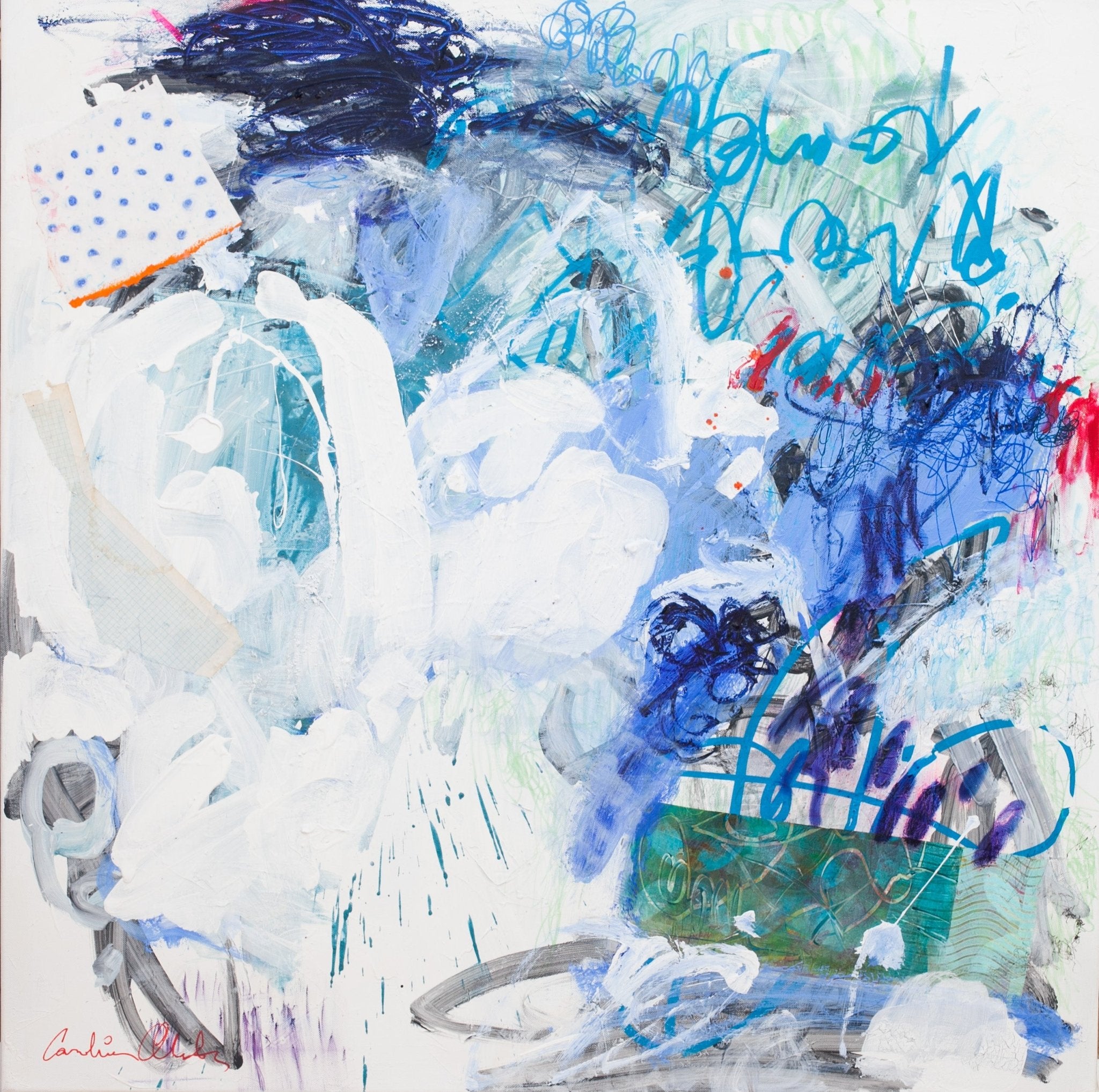 Butterflies, birds and shooting stars - Carolina Alotus - Abstract Painting - Ideelart