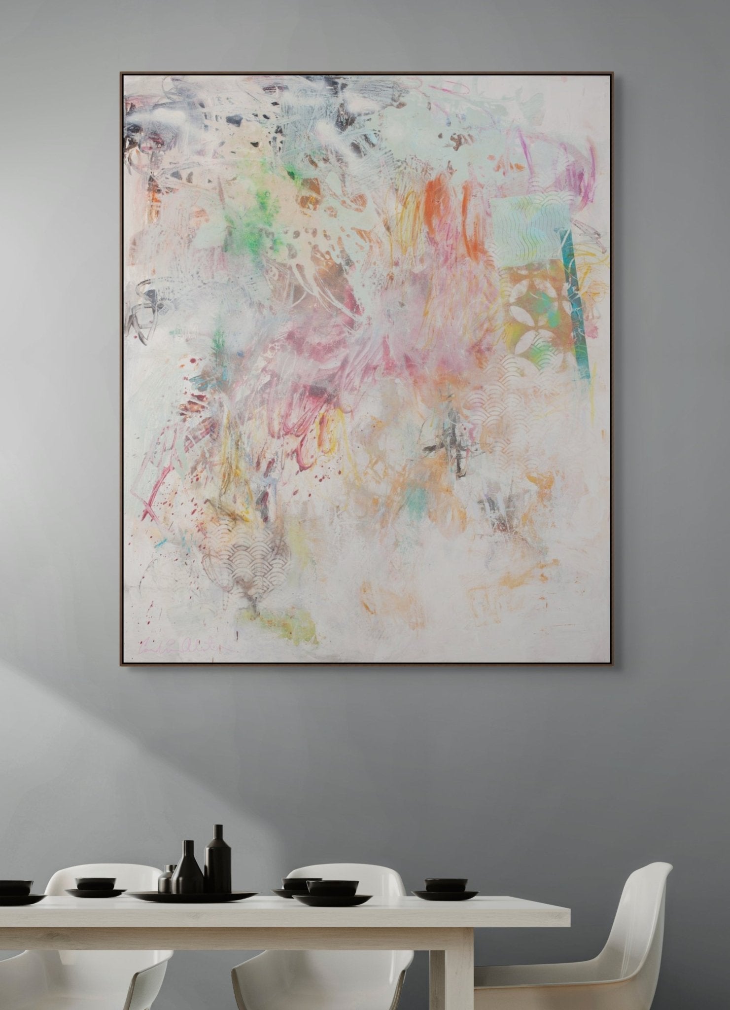 Golden unicorns - Carolina Alotus - Abstract Painting - Ideelart