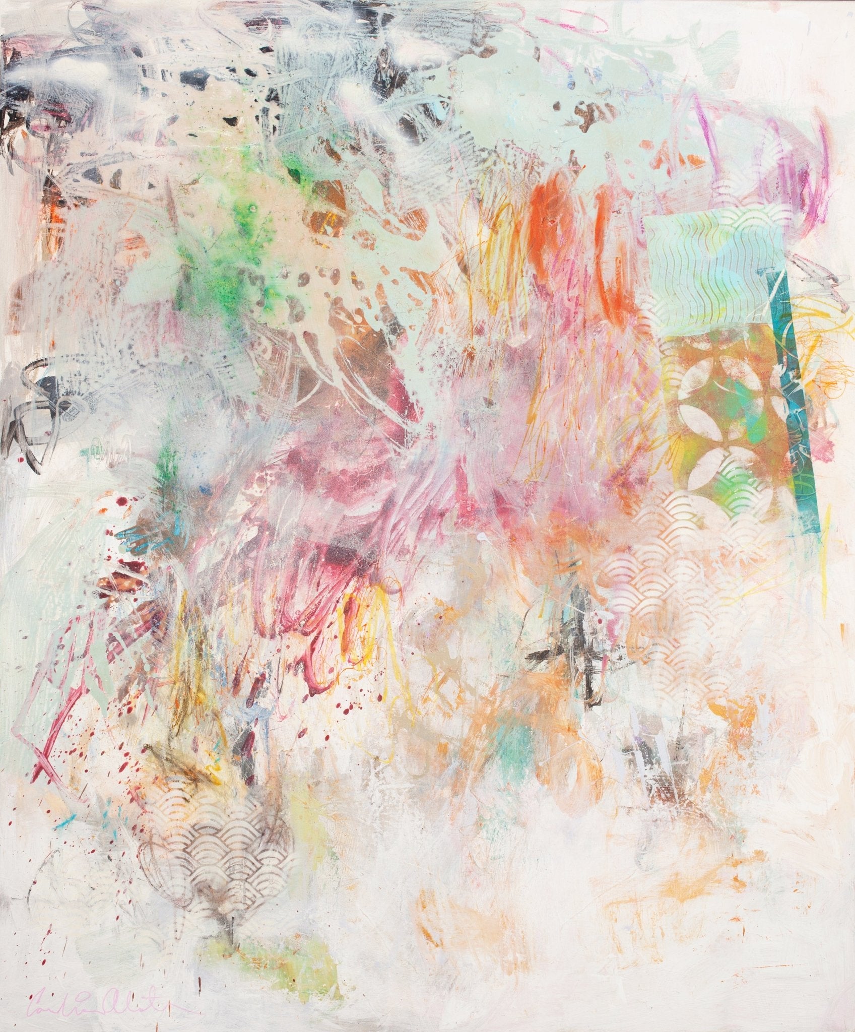 Golden unicorns - Carolina Alotus - Abstract Painting - Ideelart