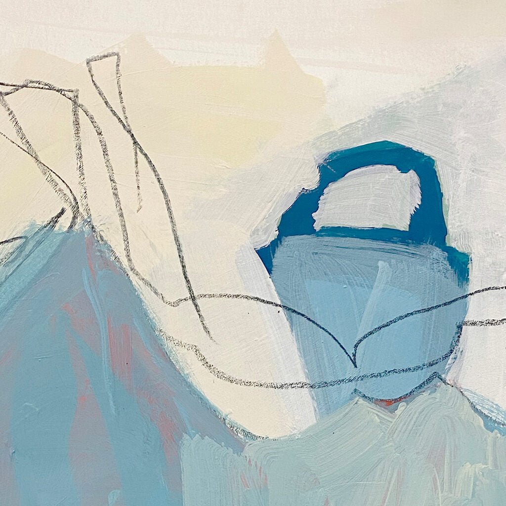 Blue (Diptych) - Laura Basterra Sanz - Abstract Painting - Ideelart