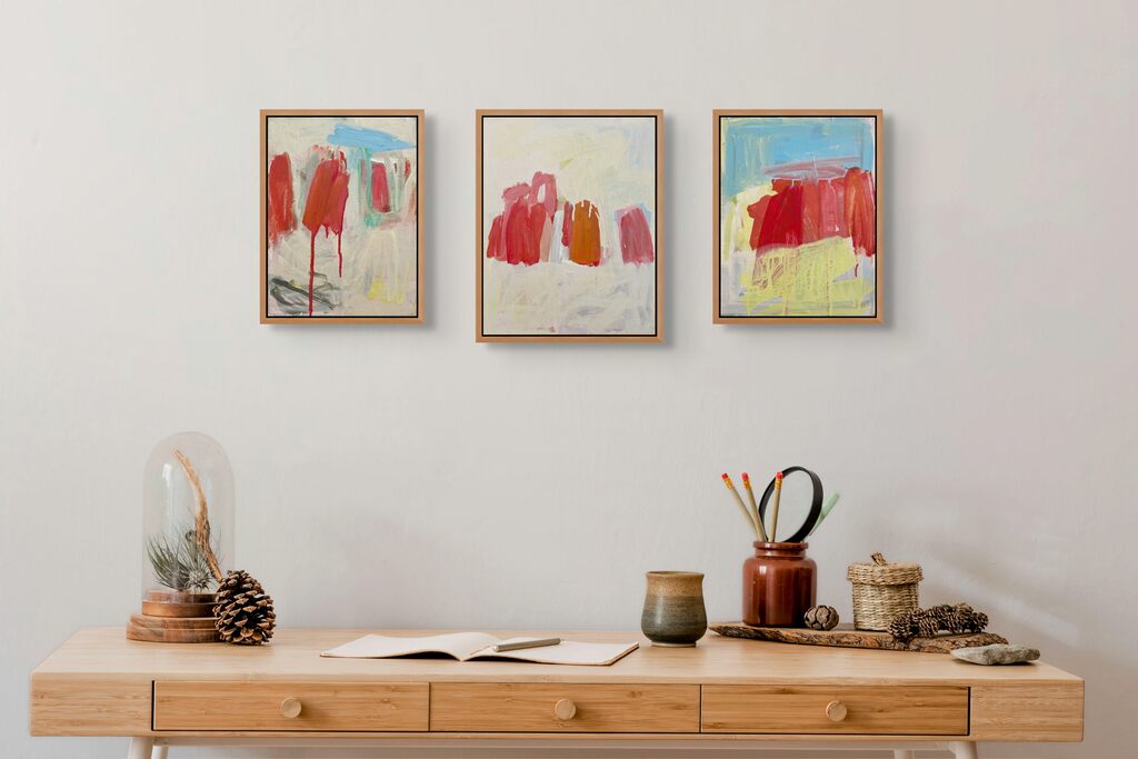 Community Triptych - Laura Basterra Sanz - Abstract Painting - Ideelart
