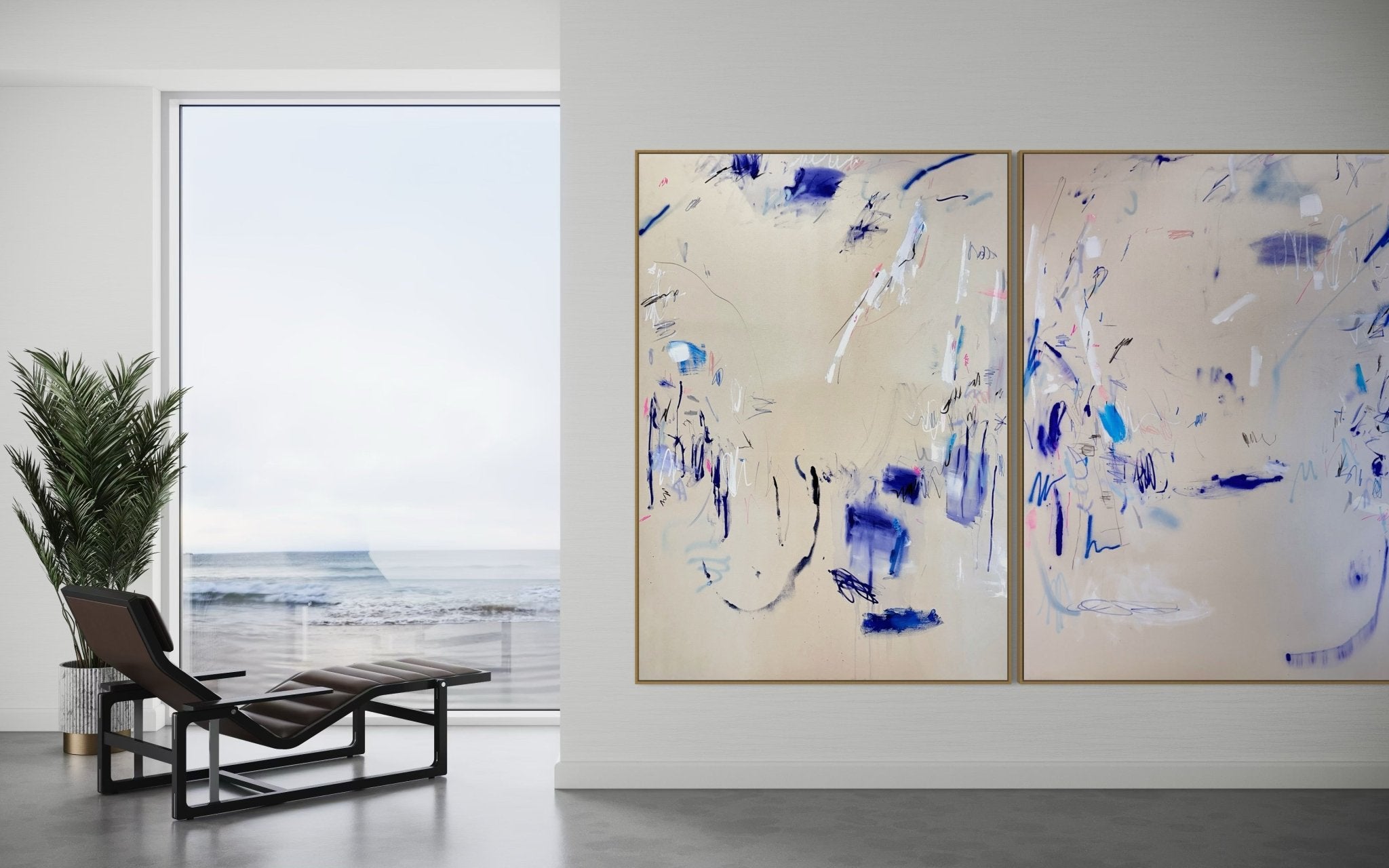 Sign of the times (diptych) - Manuela Karin Knaut - Abstract Painting - Ideelart