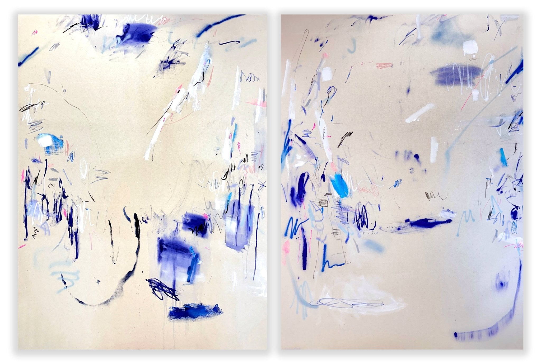 Sign of the times (diptych) - Manuela Karin Knaut - Abstract Painting - Ideelart