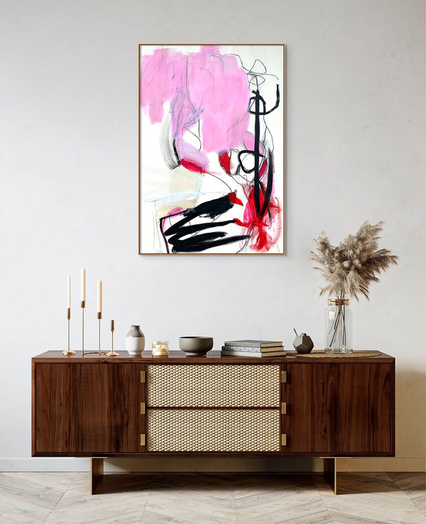 Red Monologue - Adrienn Krahl - Abstract Painting - Ideelart