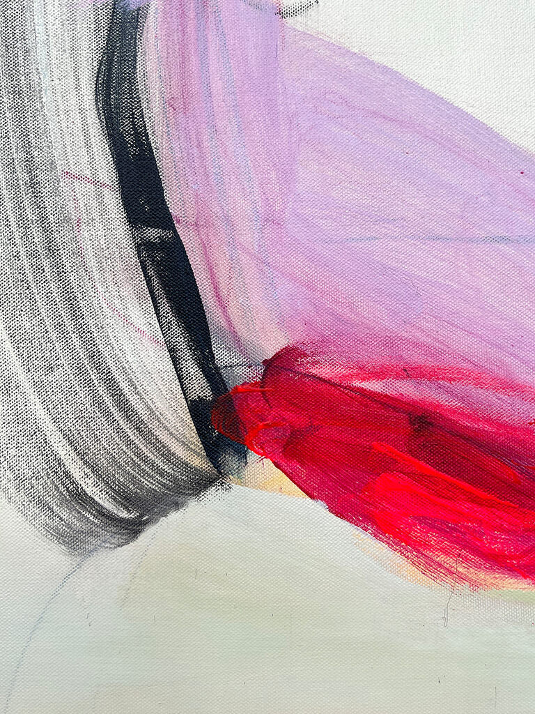 Red Monologue - Adrienn Krahl - Abstract Painting - Ideelart