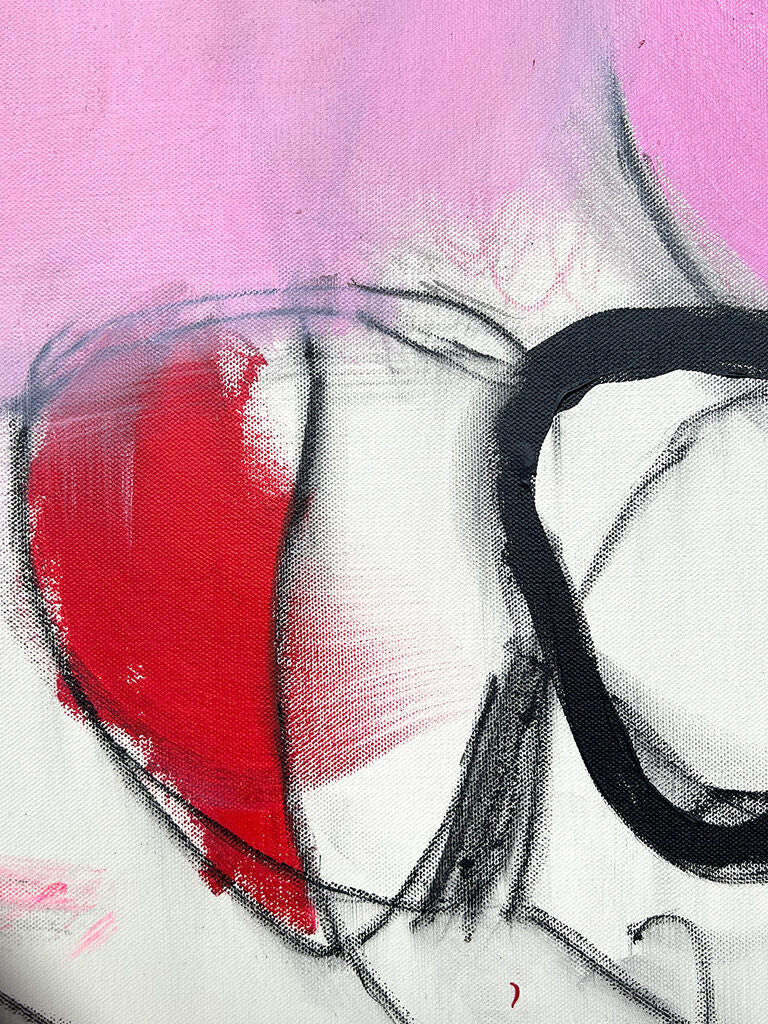 Red Monologue - Adrienn Krahl - Abstract Painting - Ideelart