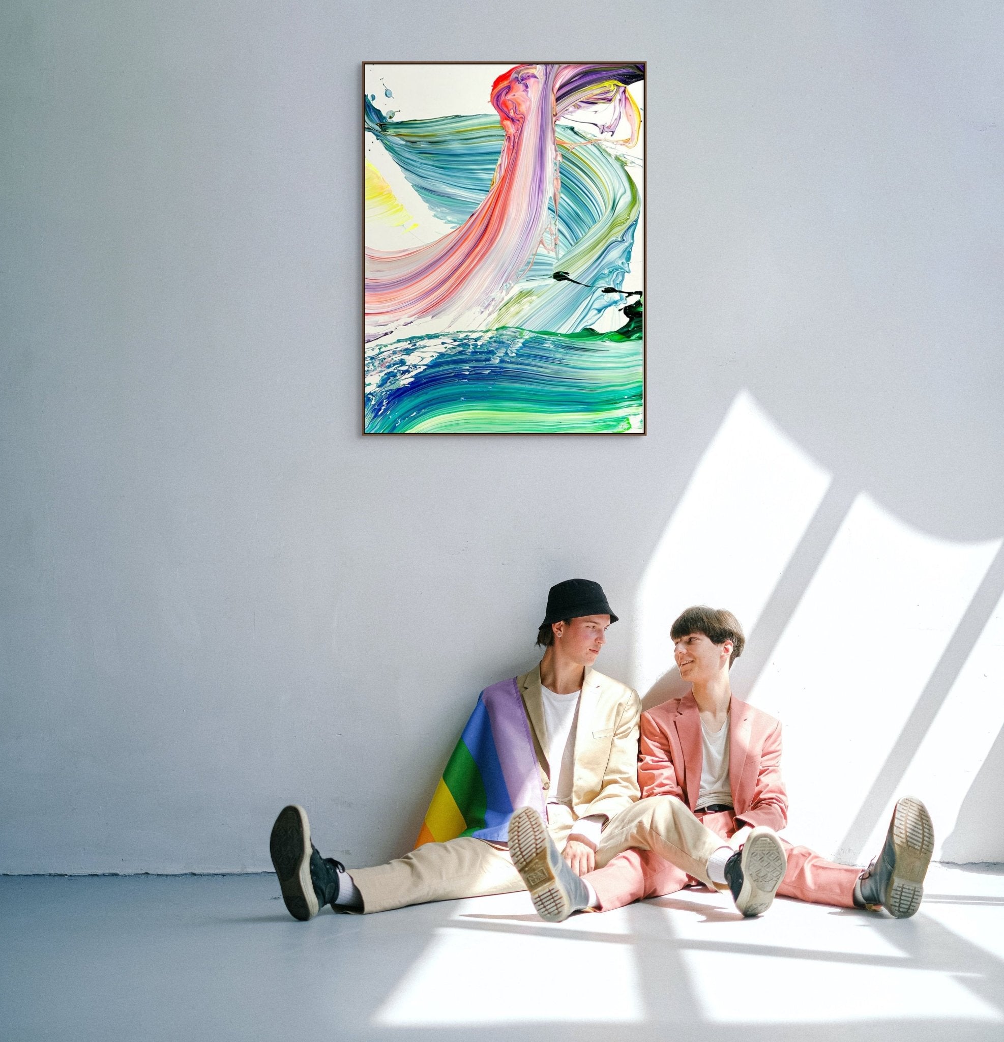 Under a colourful sea - Nikolaos Schizas - Abstract Painting - Ideelart