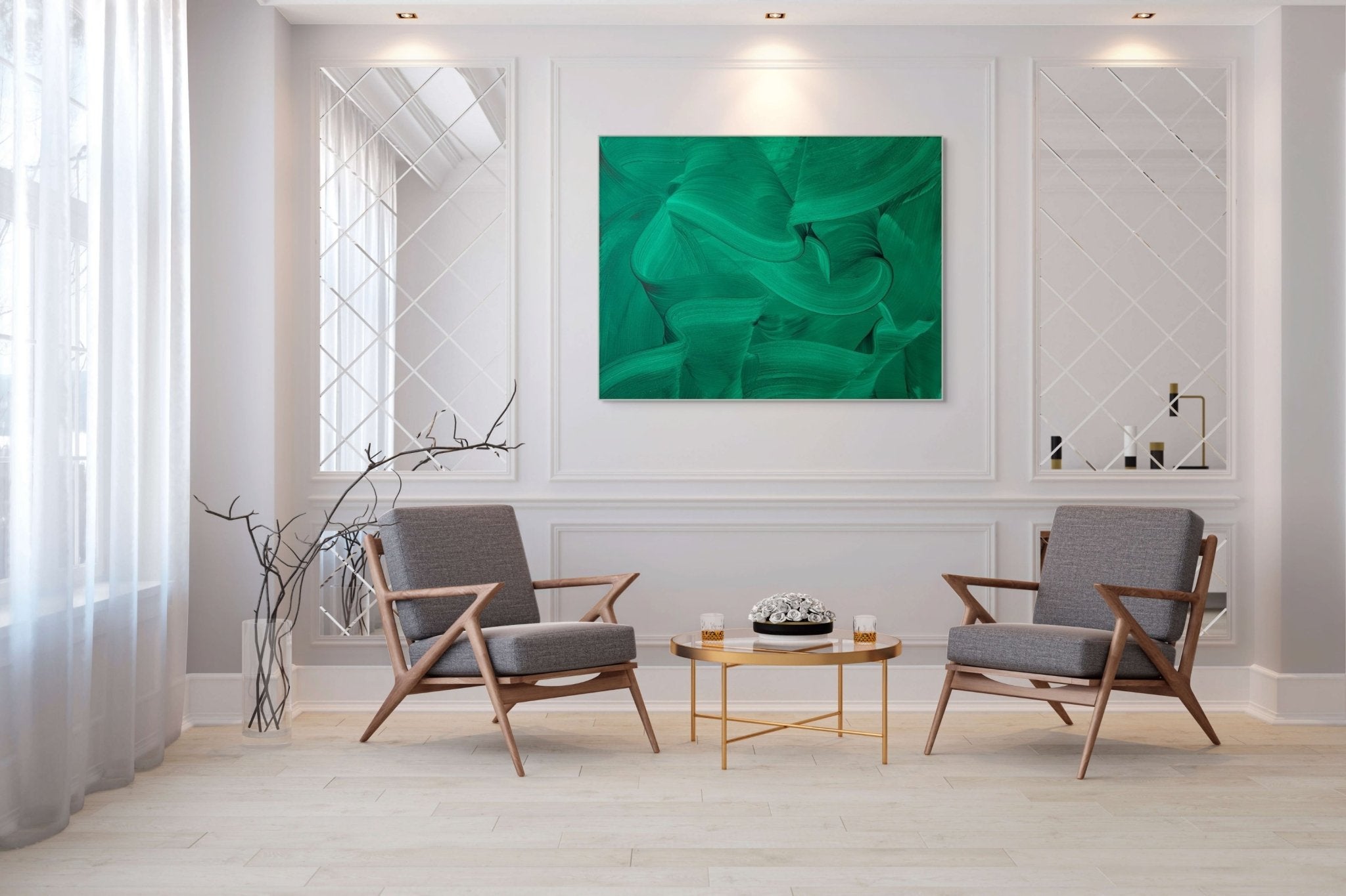 Verdant whispers - Nikolaos Schizas - Abstract Painting - Ideelart