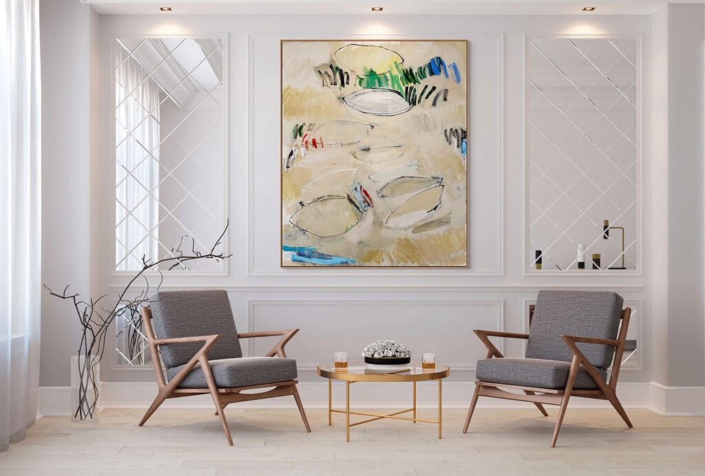 The River (La Meuse) - Laura Basterra Sanz - Abstract Painting - Ideelart