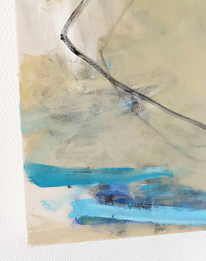 The River (La Meuse) - Laura Basterra Sanz - Abstract Painting - Ideelart