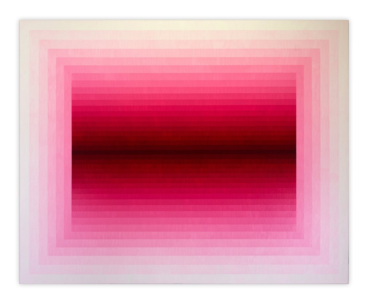 Adjusted Light (Rose Madder / Deep Rose Madder) - by Andy Harwood - Abstract Painting - Ideelart