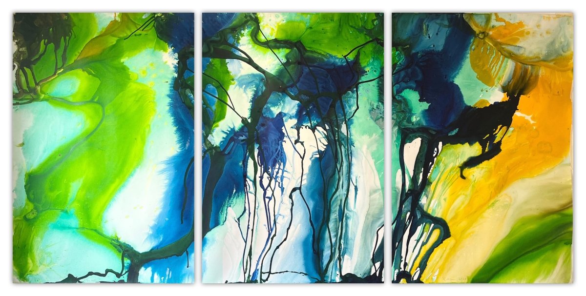 Bois de Boulogne 1 (Triptych) - by Martin Reyna - Abstract Painting - Ideelart