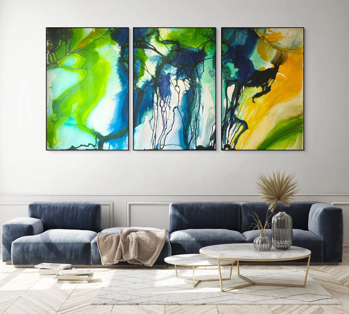 Bois de Boulogne 1 (Triptych) - by Martin Reyna - Abstract Painting - Ideelart