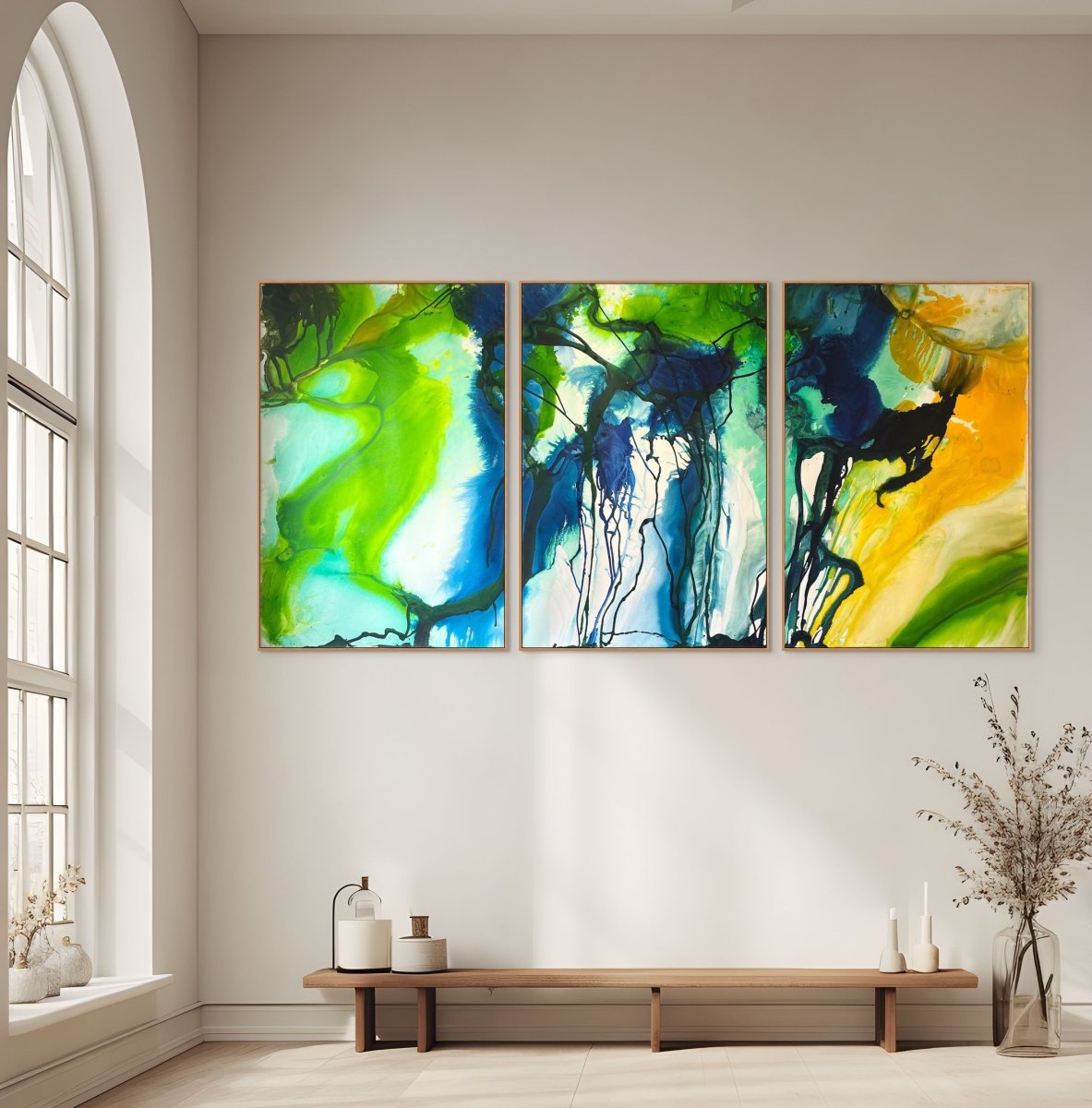 Bois de Boulogne 1 (Triptych) - by Martin Reyna - Abstract Painting - Ideelart