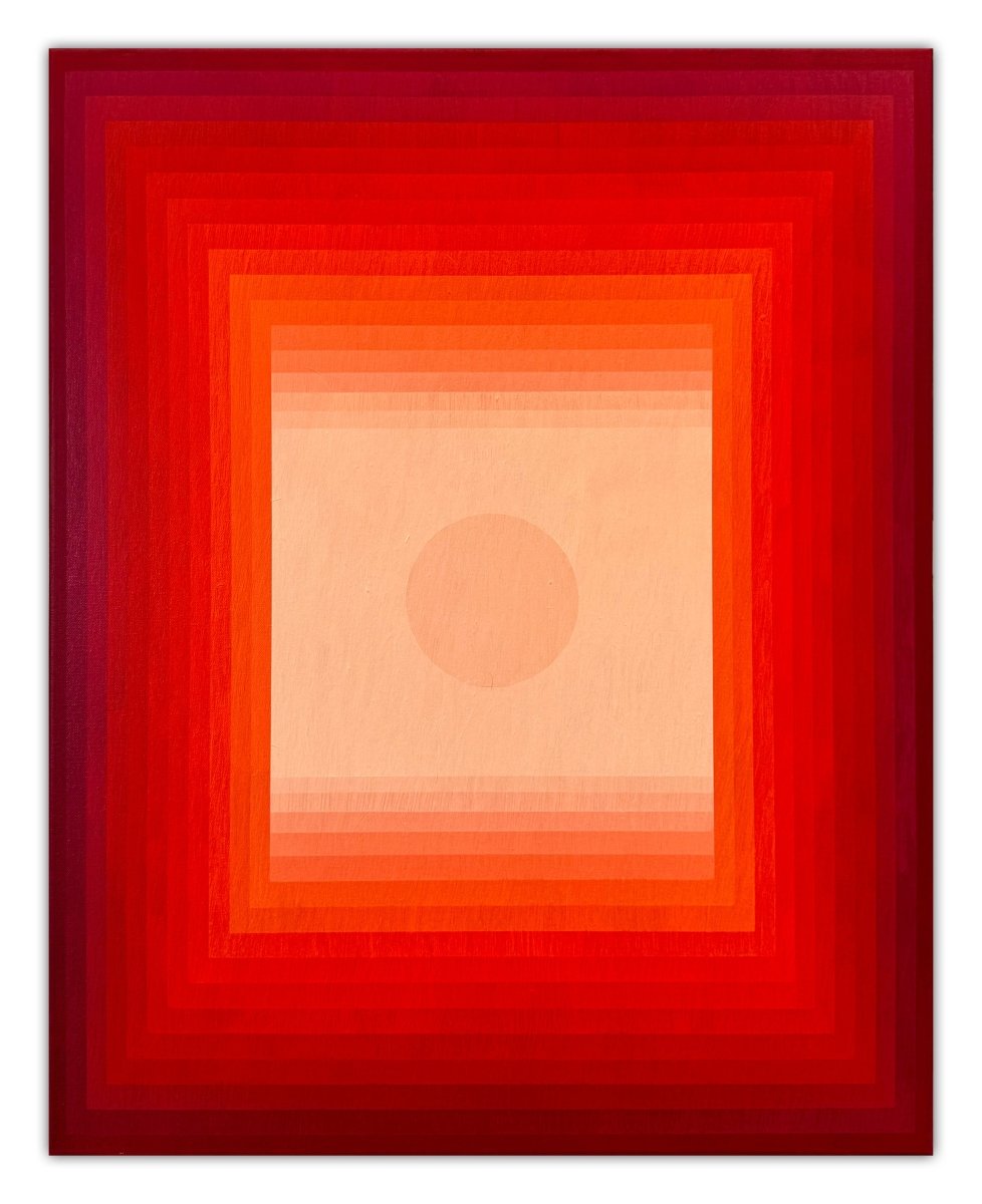 Focus Amongst Noise 2 (Orange DPP / Red Violet) - by Andy Harwood - Abstract Painting - Ideelart