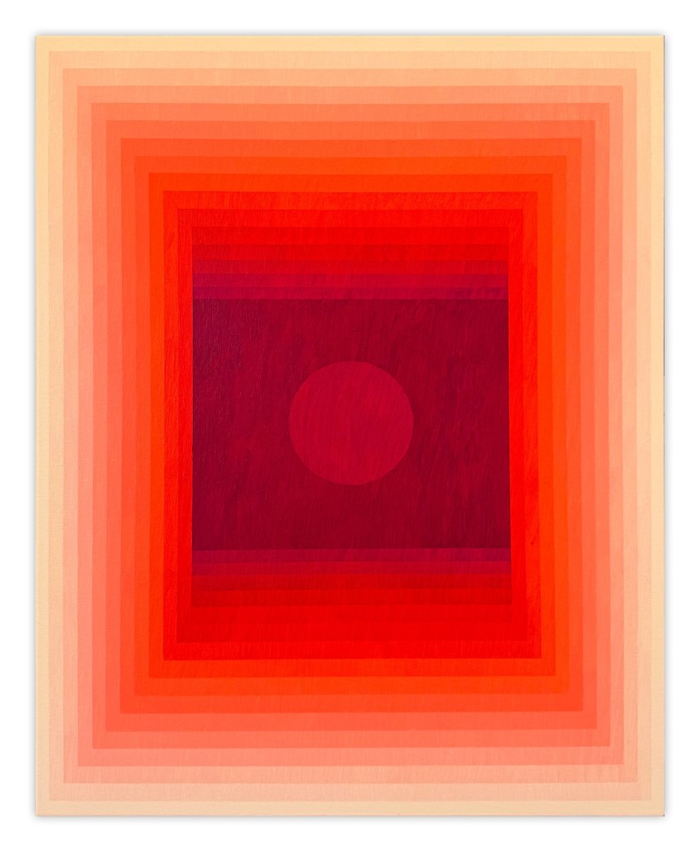 Focus Amongst Noise (Orange DPP / Red Violet) - by Andy Harwood - Abstract Painting - Ideelart